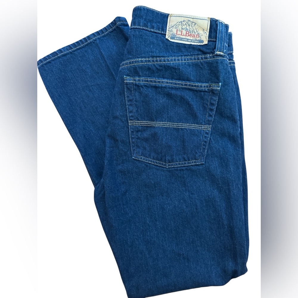 L.L. Bean Men’s Dark Denim Blue Jeans Size 33x30 Standard Fit Jeans